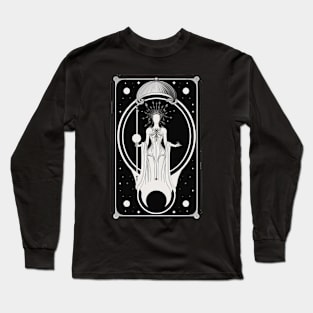 Crescent Moon Tarot Card Astrology Occult Long Sleeve T-Shirt
